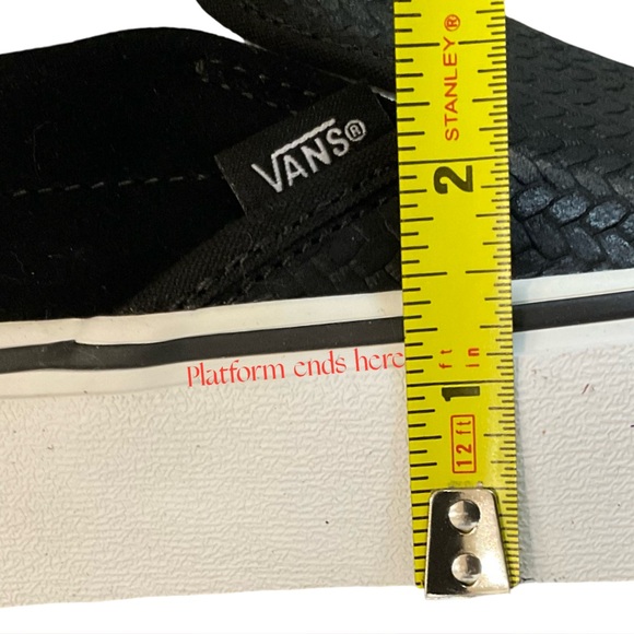 Vans Unisex 1.5” platform Classic Slip-On Embossed Suede Black/True White NIB - Picture 11 of 15